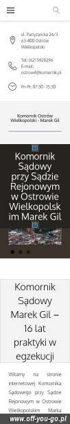 Komornik Sądowy przy Sądzie Rejonowym w Ostrowie Wielkopolskim Marek Gil